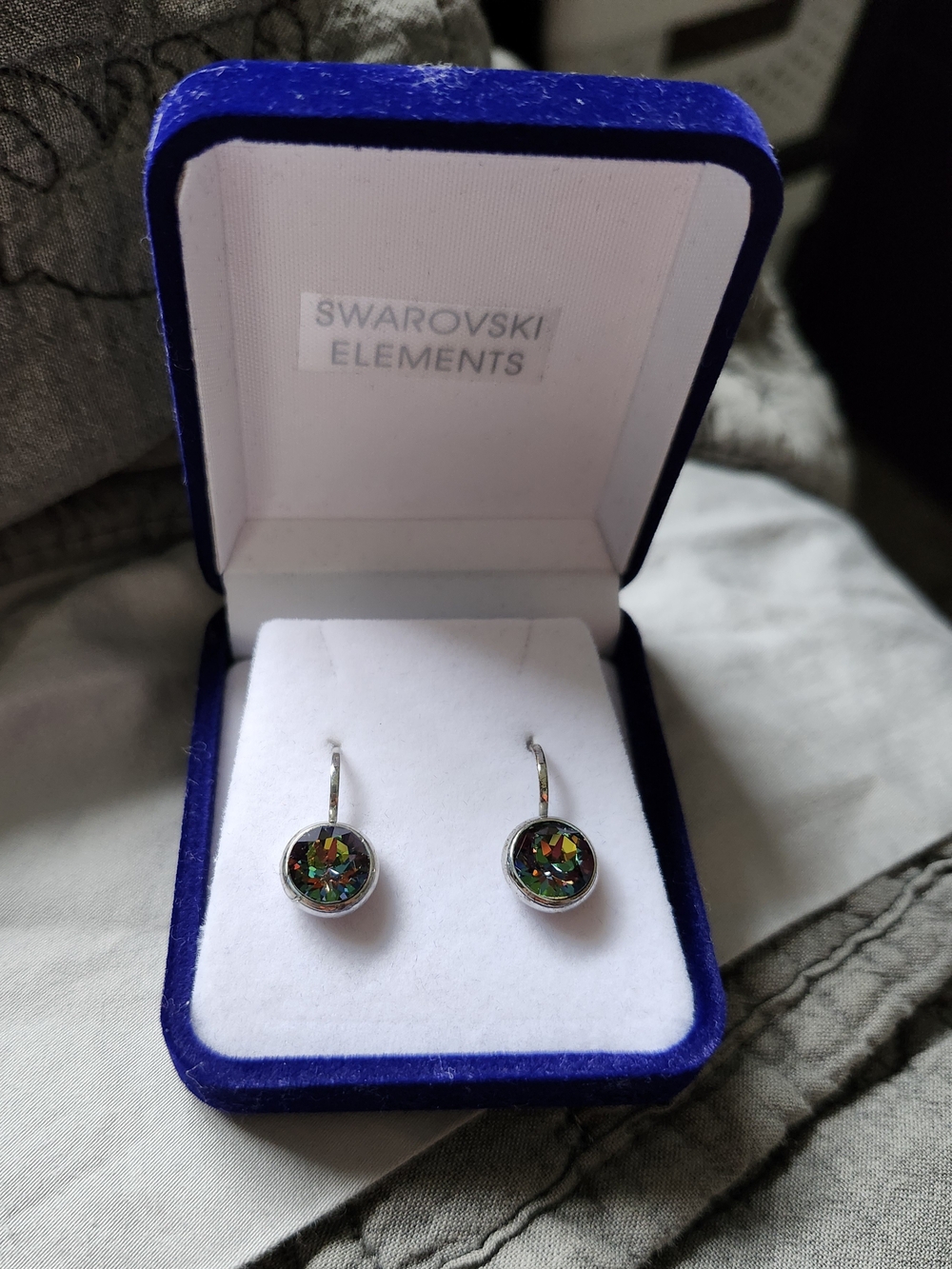 Swarovski Multicolor Aurora Drop Earrings - Silver Tone